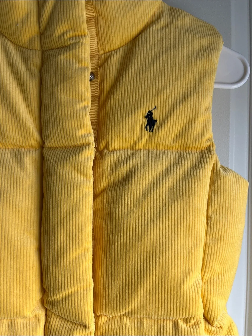 Ralph Lauren Yellow Quilted Corduroy Puffer Vest